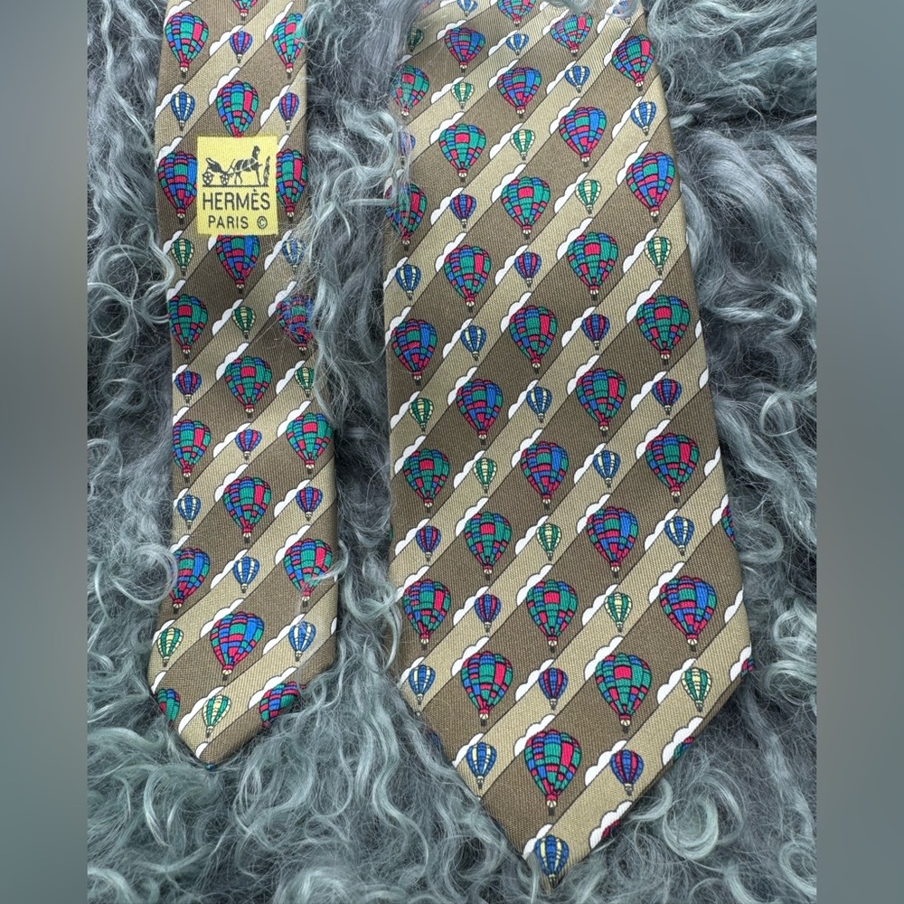 Hermes silk hot air balloon men’s tie